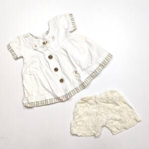 Vintage It's Baby Outfit Girls Size 18m Cream Lace Set